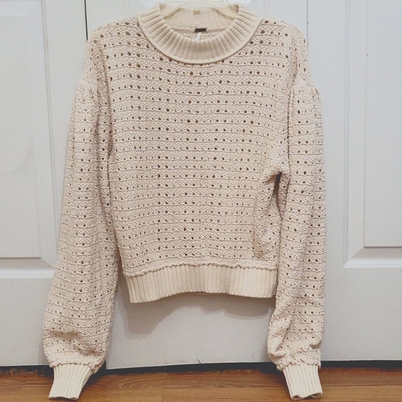 Free People Sweaters - Free People Puff Shoulder Pullover Knit Sweater/ S